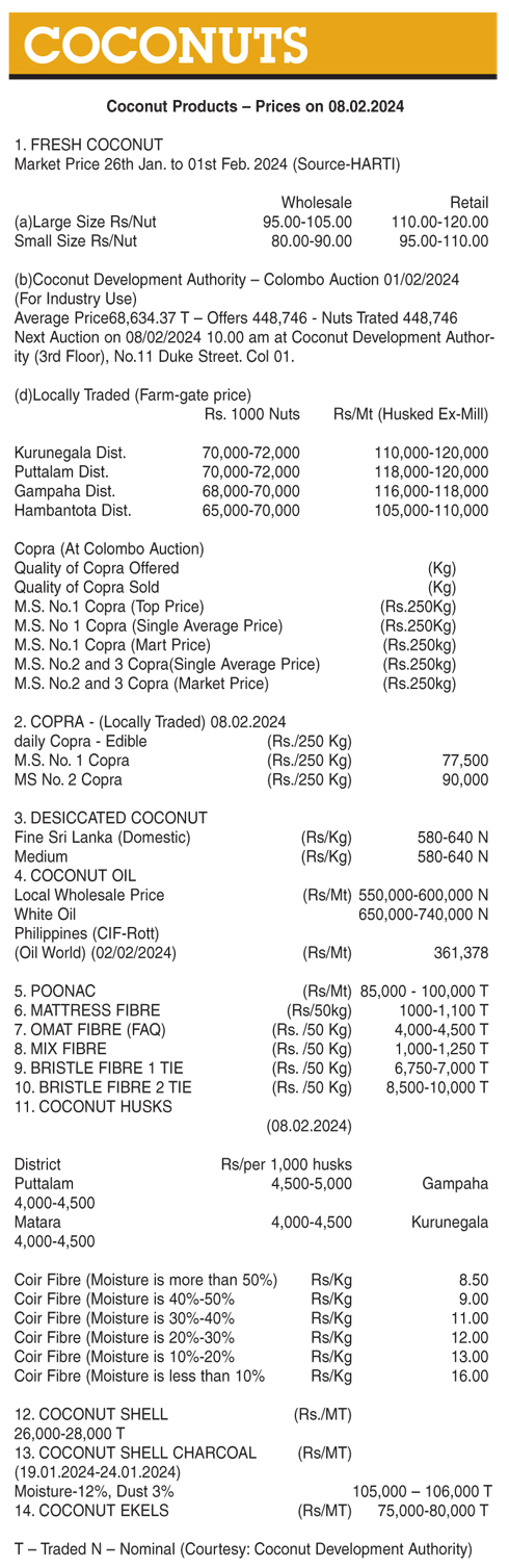 Coconut Coconut Products Prices On 08 02 2024 DailyNews   Untitled 15 1 